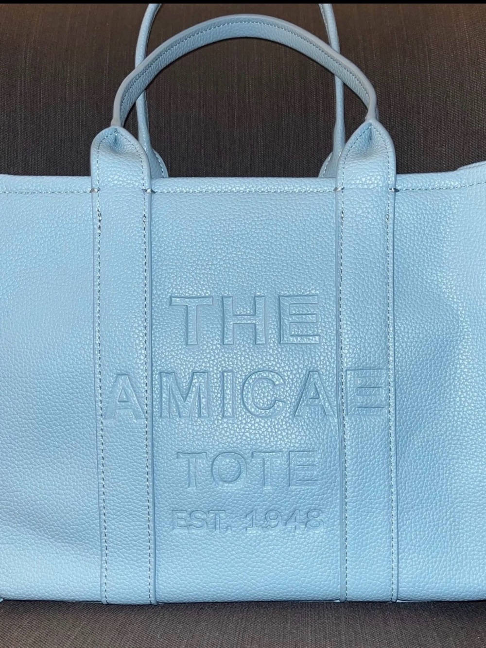 Tote - Light Blue Leather Women's Bag